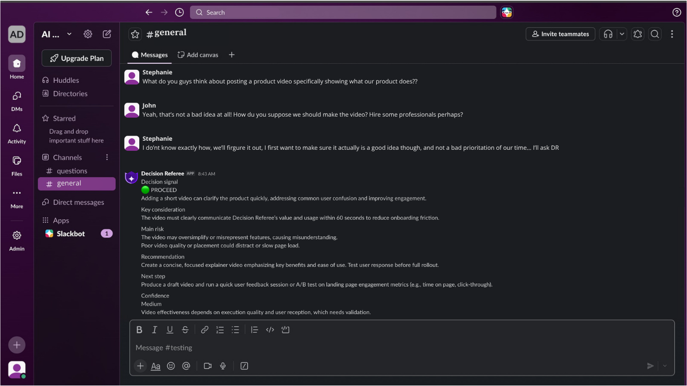 Skjermbilde av /decide_simple